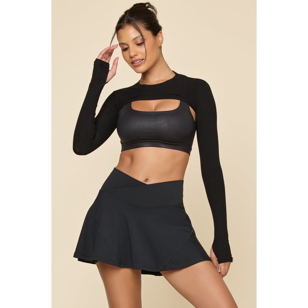 POPFLEX Crisscross Hourglass Twirl Skort Active Skirt Sz XL Pilates Balletcore